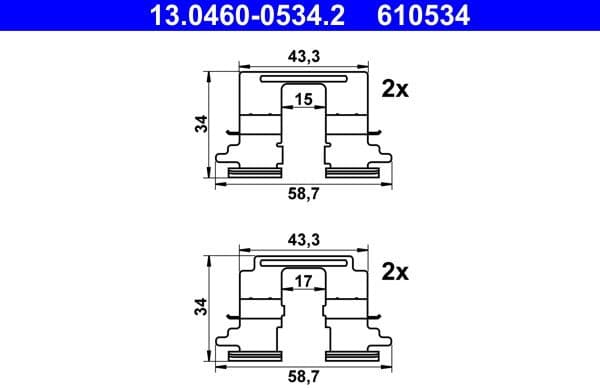 Accessory Kit, disc brake pad 13.0460-0534.2 - image 2