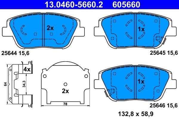Brake Pad Set, disc brake 13.0460-5660.2 - image 2