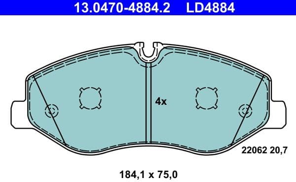 Brake Pad Set, disc brake ATE Ceramic 13.0470-4884.2 - image 2