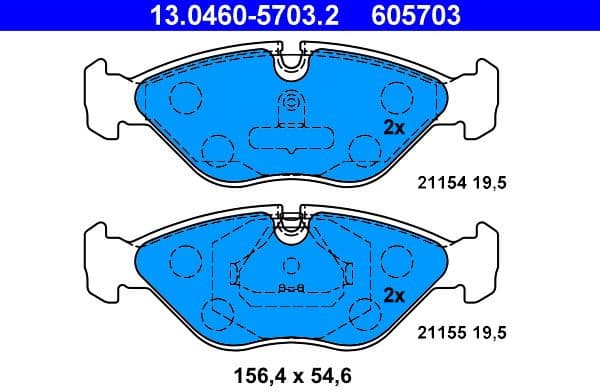 Brake Pad Set, disc brake 13.0460-5703.2 - image 2