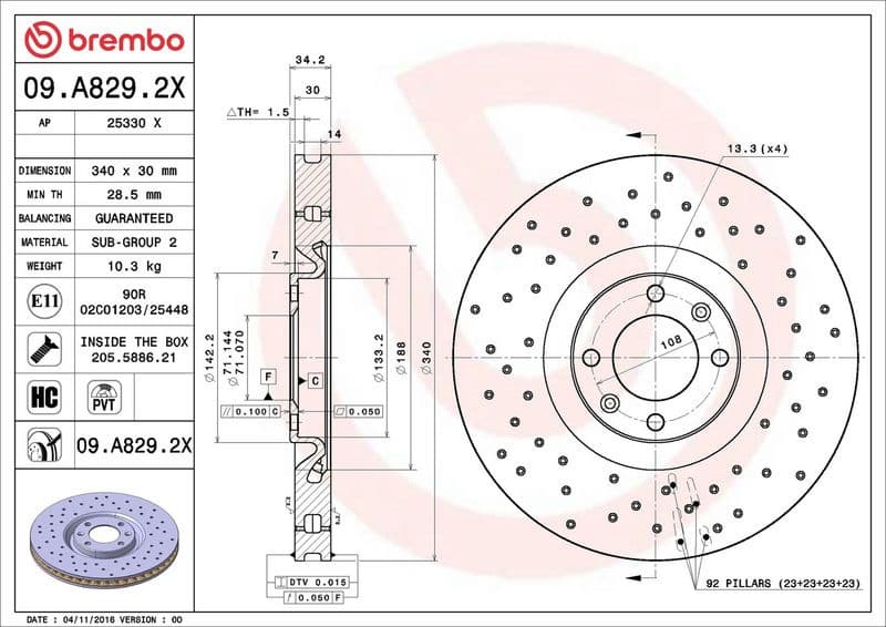 Brake Disc XTRA LINE - Xtra 09.A829.2X - image 3