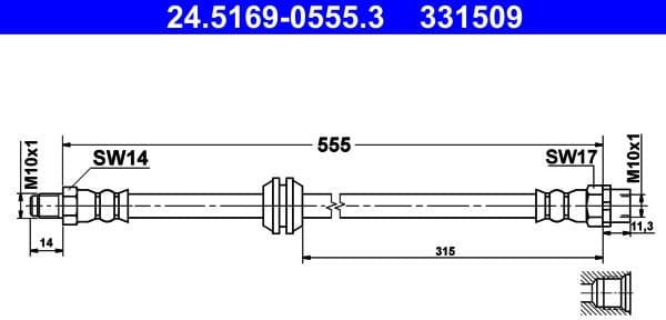 Brake Hose 24.5169-0555.3 - image 2