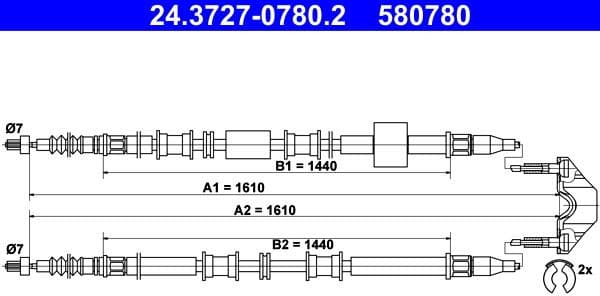 Cable Pull, parking brake 24.3727-0780.2 - image 3