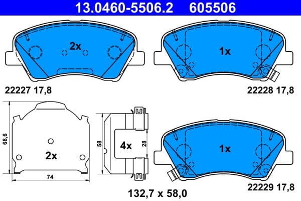 Brake Pad Set, disc brake 13.0460-5506.2 - image 2