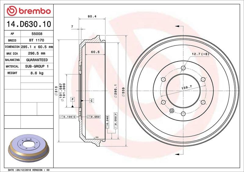 Brake Drum ESSENTIAL LINE 14.D630.10 - image 3