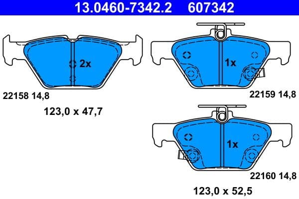 Brake Pad Set, disc brake 13.0460-7342.2 - image 2