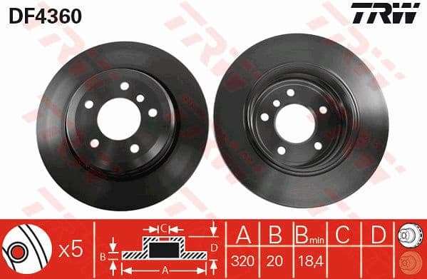 Brake discs kit rear, (2pcs), Top Quality DF4360 - image 4