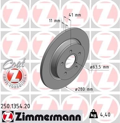 Brake Disc COAT Z 250.1354.20