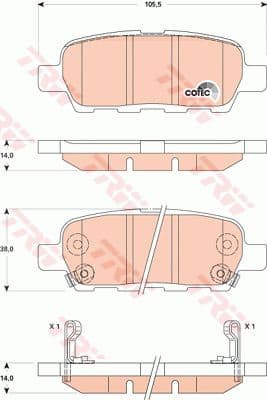 Brake Pad Set, disc brake COTEC GDB3507