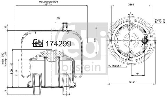 Bellow, air suspension 174299