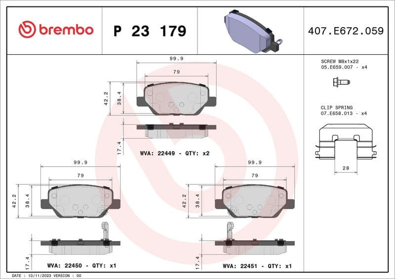 Brake Pad Set, disc brake PRIME LINE P23179 - image 2