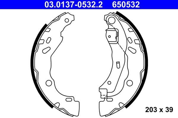 Brake Shoe Set 03.0137-0532.2 - image 2