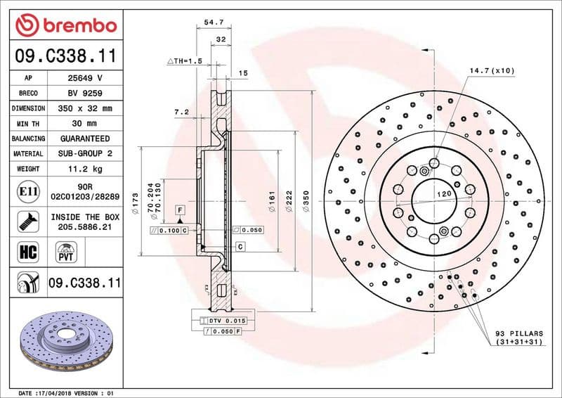 Brake Disc PRIME LINE - UV Coated 09.C338.11 - image 3