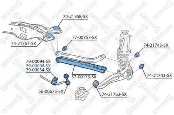 Mounting, stabiliser bar 79-00096-SX