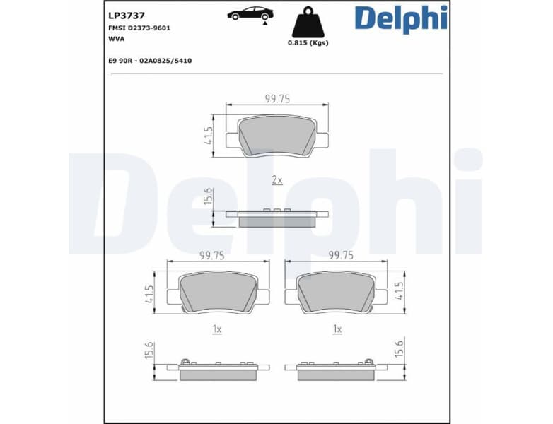 Brake Pad Set, disc brake LP3737