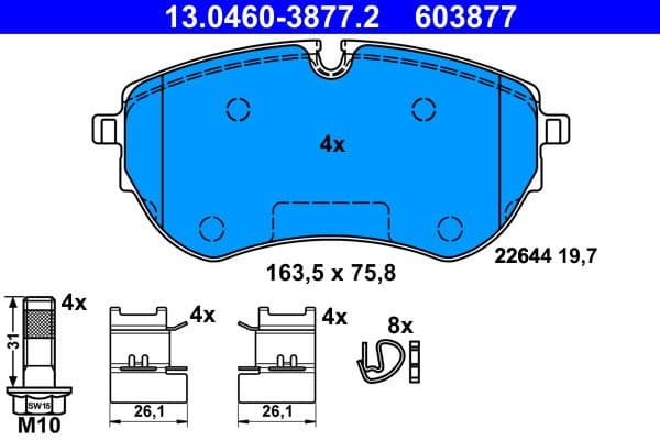 Brake Pad Set, disc brake 13.0460-3877.2 - image 2