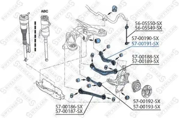 Control/Trailing Arm, wheel suspension 57-00191-SX