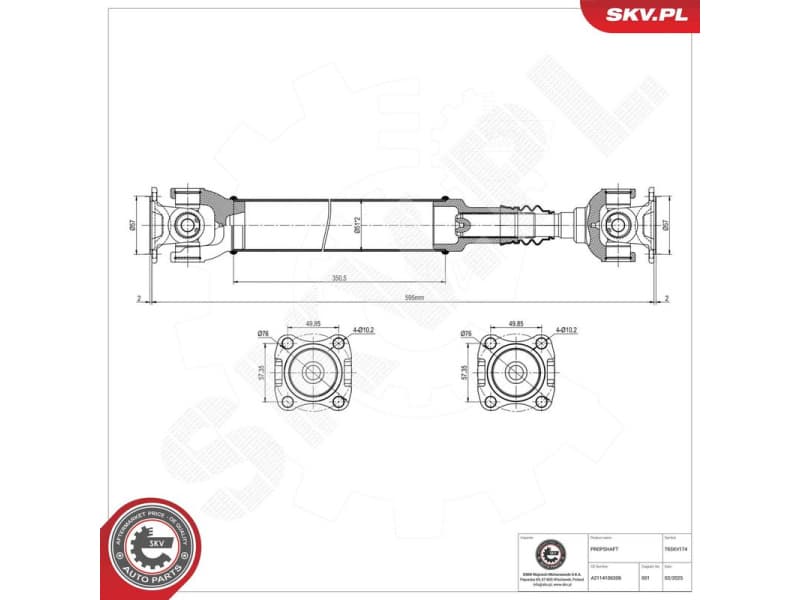 Drive Shaft 76SKV174 - image 2