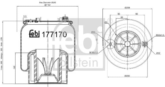 Bellow, air suspension 177170