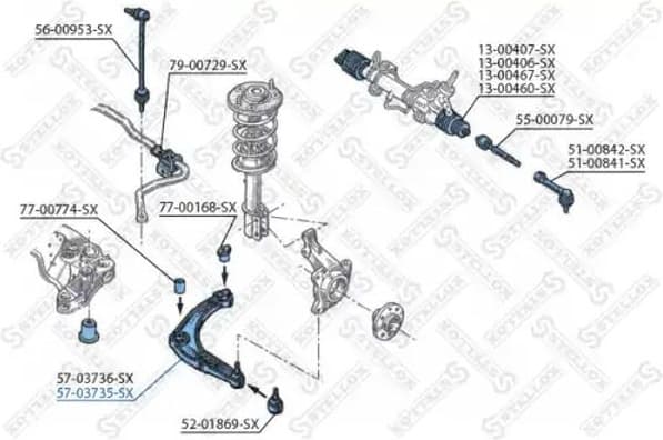 Control/Trailing Arm, wheel suspension 57-03735-SX