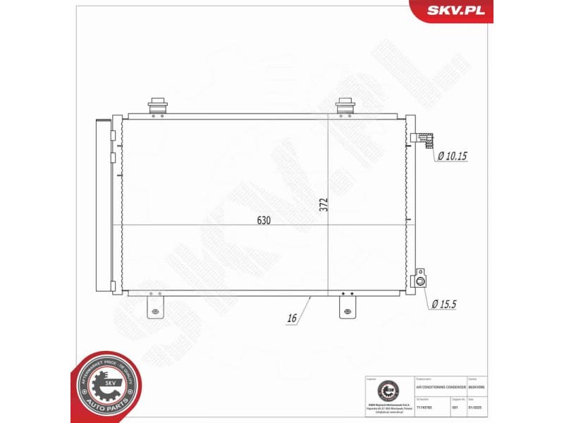 Condenser, air conditioning 86SKV096 - image 7