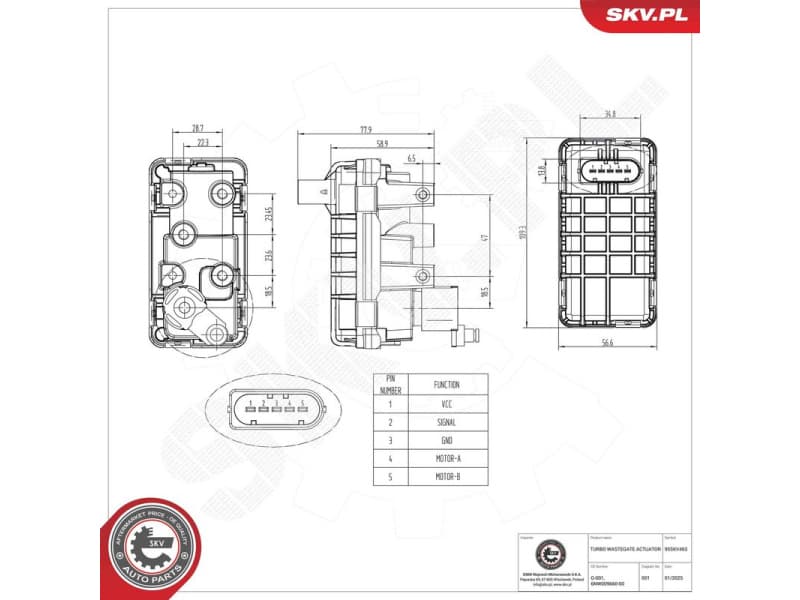 Boost Pressure Control Valve 95SKV463