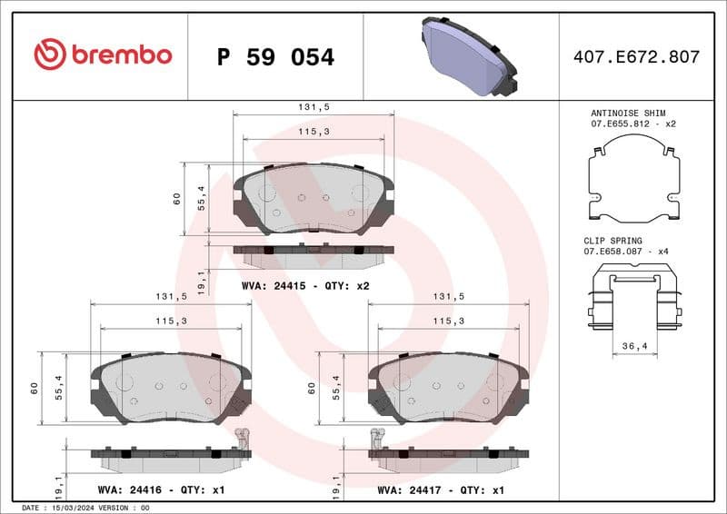 Brake Pad Set, disc brake XTRA LINE P 59 054X - image 2