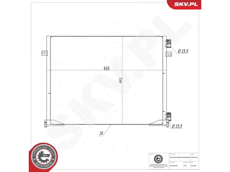 Condenser, air conditioning 86SKV106
