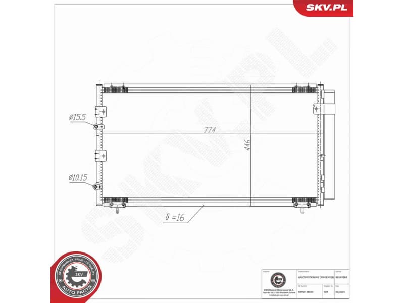 Condenser, air conditioning 86SKV368 - image 7
