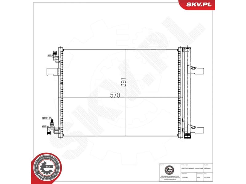 Condenser, air conditioning 86SKV067 - image 6