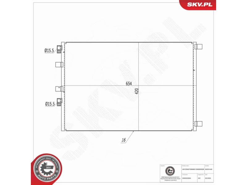 Condenser, air conditioning 86SKV440 - image 7