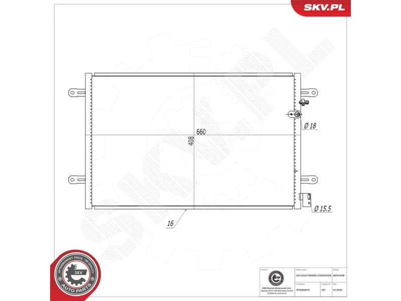 Condenser, air conditioning 86SKV038 - image 6