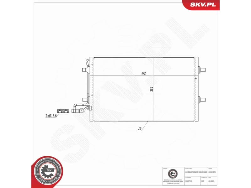 Condenser, air conditioning 86SKV074 - image 6