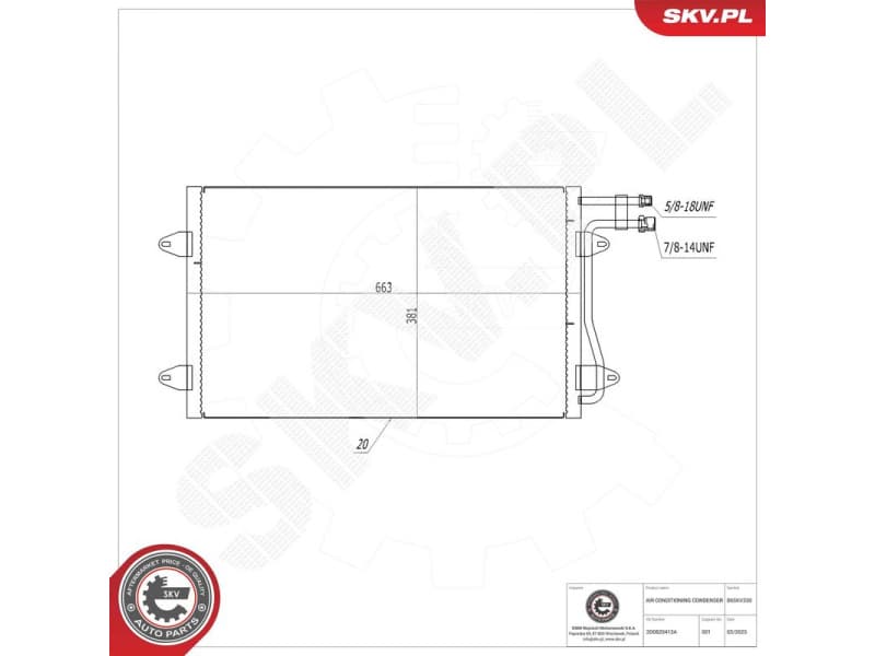 Condenser, air conditioning 86SKV330