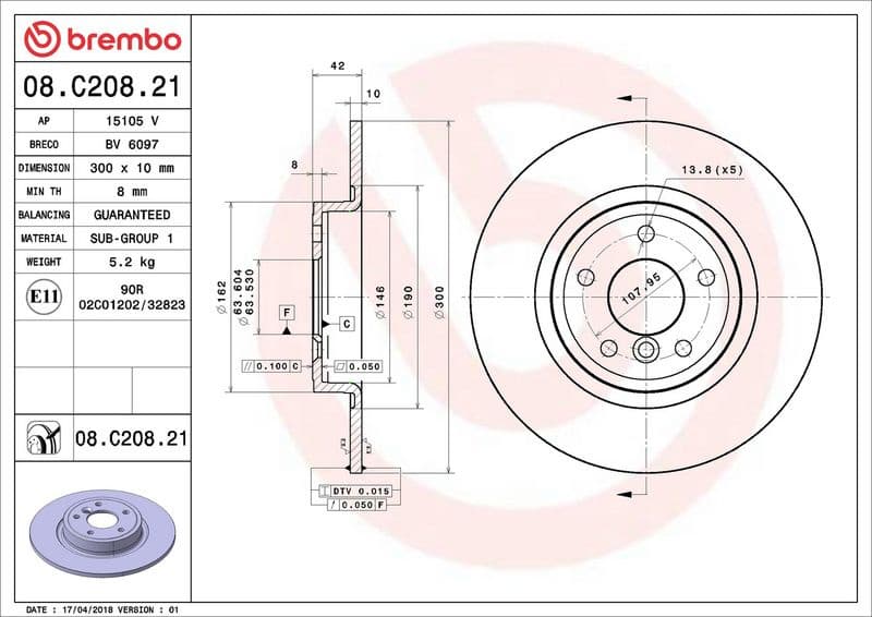 Brake Disc PRIME LINE - UV Coated 08.C208.21 - image 3