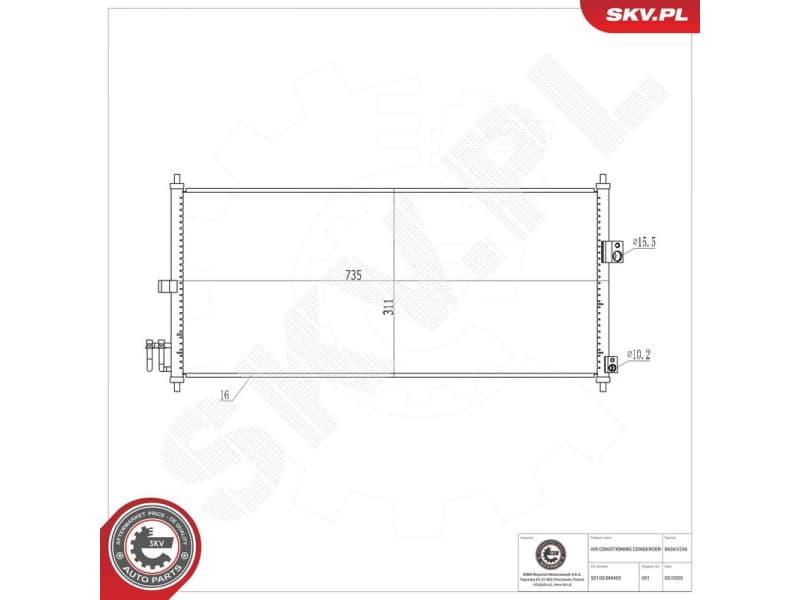 Condenser, air conditioning 86SKV256 - image 6