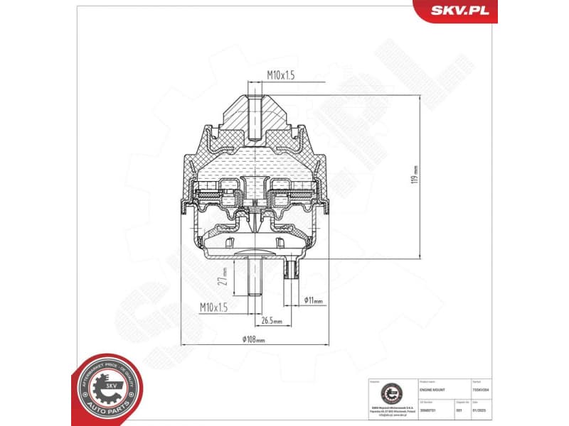 Mounting, engine 75SKV204 - image 3