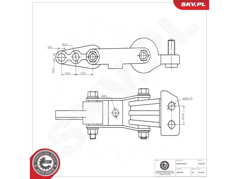 Mounting, engine 75SKV041