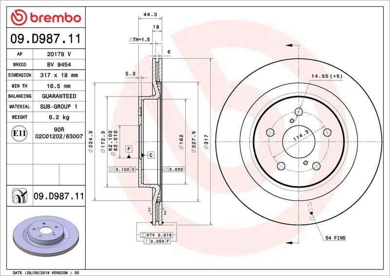Brake Disc PRIME LINE - UV Coated 09.D987.11 - image 2
