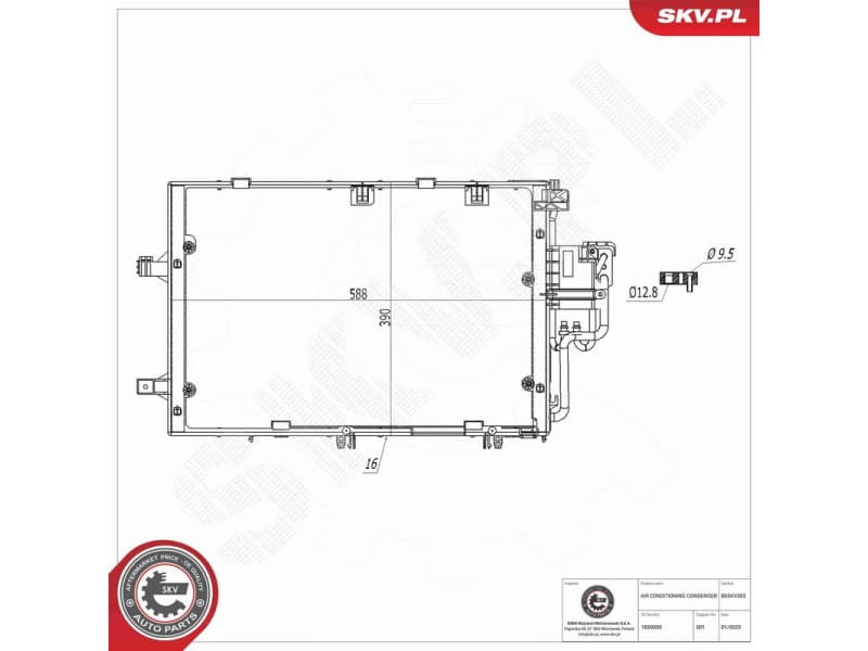 Condenser, air conditioning 86SKV203 - image 7