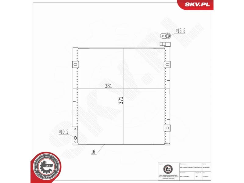Condenser, air conditioning 86SKV557 - image 8