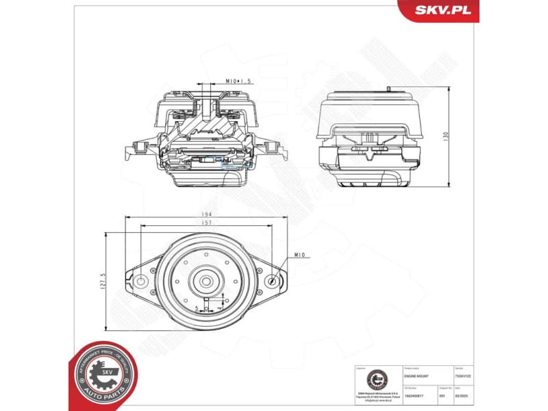 Mounting, engine 75SKV122