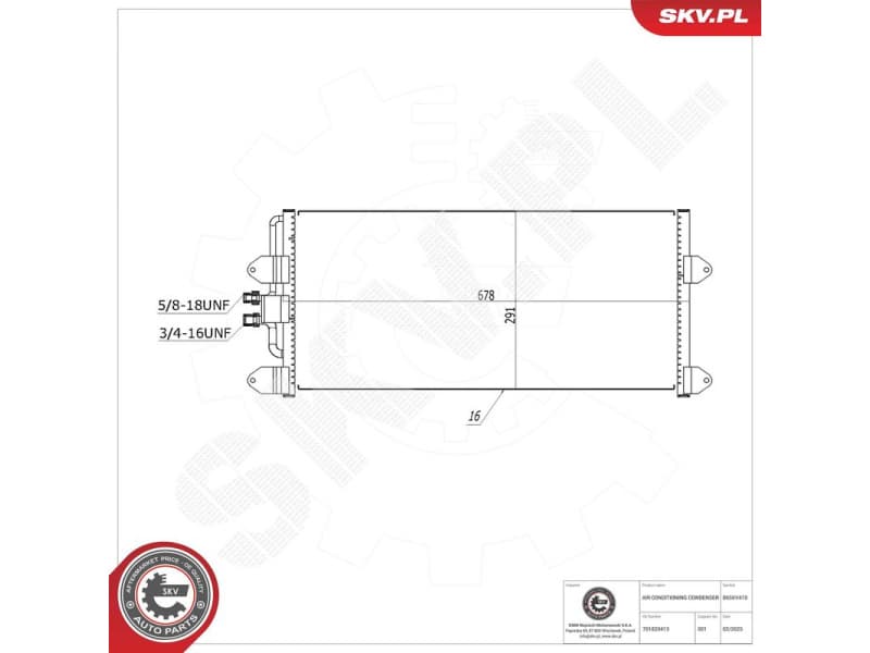 Condenser, air conditioning 86SKV410