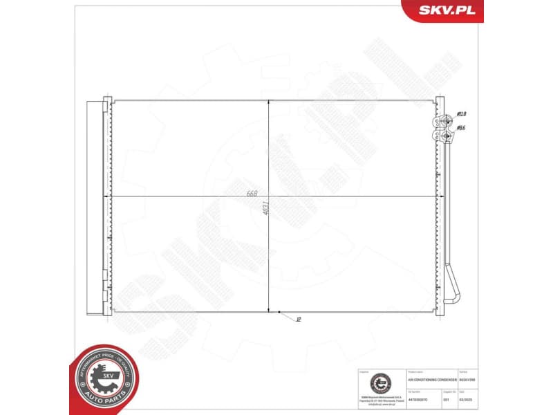 Condenser, air conditioning 86SKV398 - image 6