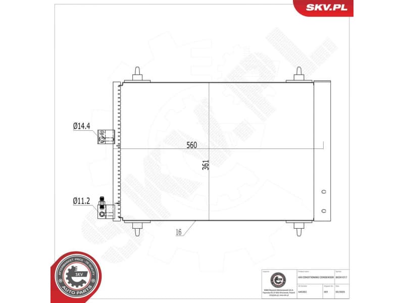 Condenser, air conditioning 86SKV317 - image 6