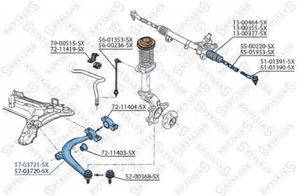 Control/Trailing Arm, wheel suspension 57-03721-SX