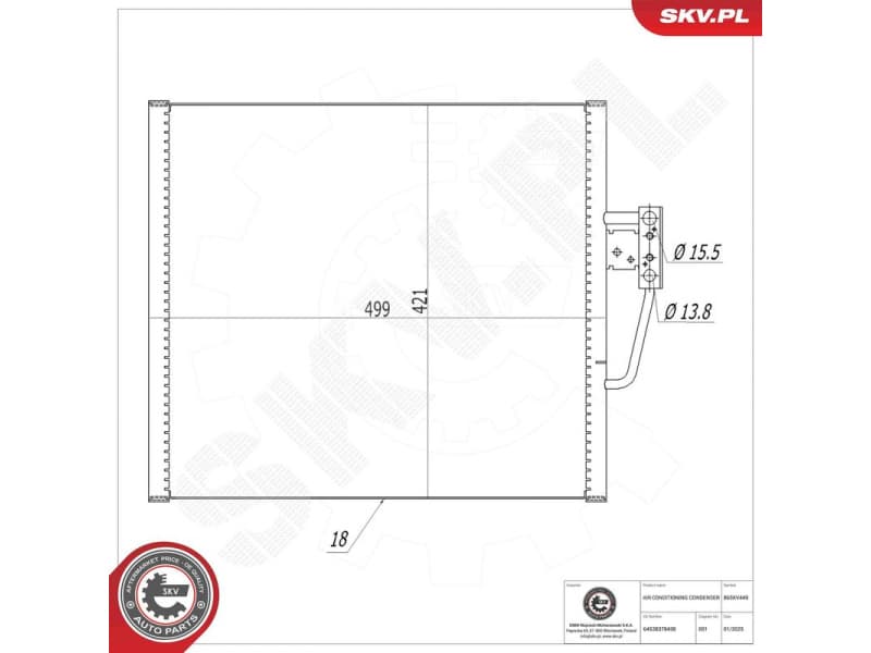 Condenser, air conditioning 86SKV449 - image 7