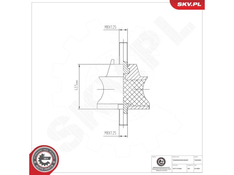 Mounting, automatic transmission 75SKV833