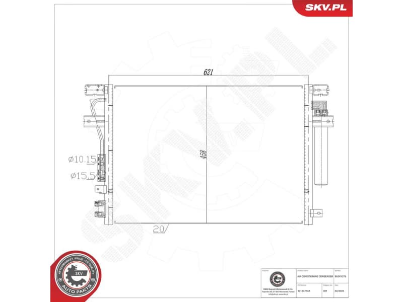 Condenser, air conditioning 86SKV276