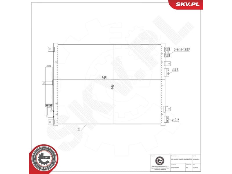 Condenser, air conditioning 86SKV304